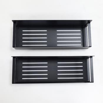 MuXing Magnetisches Küchenregal, Kühlschrank-Seitenregal ohne Bohren, Gewürzregal und Aufbewahrungsregal für Küche Schwarz 29.5*9.5*7.5cm 【CX-9568】