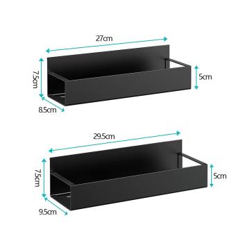 MuXing Magnetisches Küchenregal, Kühlschrank-Seitenregal ohne Bohren, Gewürzregal und Aufbewahrungsregal für Küche Schwarz 29.5*9.5*7.5cm 【CX-9568】