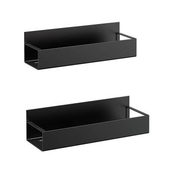 MuXing Magnetisches Küchenregal, Kühlschrank-Seitenregal ohne Bohren, Gewürzregal und Aufbewahrungsregal für Küche Schwarz 29.5*9.5*7.5cm 【CX-9568】