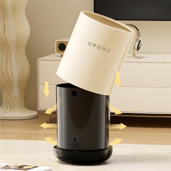 MuXing Mülleimer mit Deckel – Geruchsneutraler Abfalleimer für Wohnzimmer, Küche, Hygienisch, Fassungsvermögen, Langlebig Cremeweiß 24*32cm 15L 【LJFG069】