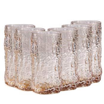 MuXing Highball-Glas Glasbecher Trinkglas Cocktailglas Kristallglass 6-teiliges Set 350 ml