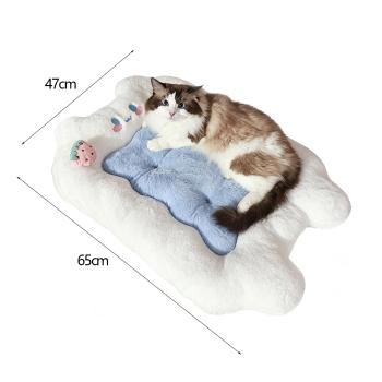 Muxing Katzenbett und Hundebett, weiche Haustier-Schlafmatte, Katzenmatte, Hundematte, Haustierdecke für kleine Hunde und Katzen Weiß