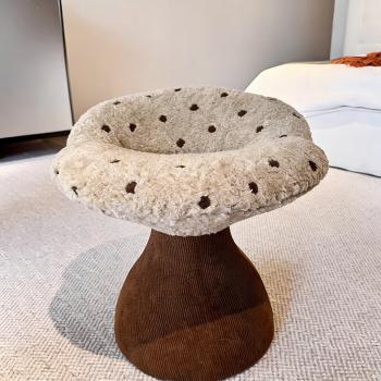 MuXing Sitzhocker Gepolstert – Polsterhocker, Schminkhocker, Schuhwechselbank, Sofa Fußhocker, Kleiner Hocker für Wohnzimmer, Schlafzimmer Braun 54*52*48cm