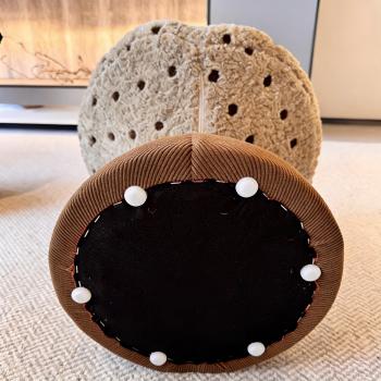 MuXing Sitzhocker Gepolstert – Polsterhocker, Schminkhocker, Schuhwechselbank, Sofa Fußhocker, Kleiner Hocker für Wohnzimmer, Schlafzimmer Braun 54*52*48cm