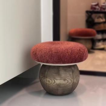 Preview: MuXing Massivholz Kinderhocker, Sitzhocker, für Wohnzimmer & Eingangsbereich, Schuhwechselhocker, Praktischer Beistellhocker für Sofa 42x42x38cm【MGD56G】