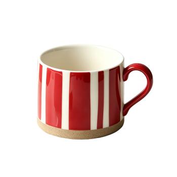 Muxing Keramik Kaffeebecher mit Henkel, Tasse, Trinkbecher, Teetasse, Cappuccinotasse, Kaffeetasse, Retro Becher 450ML