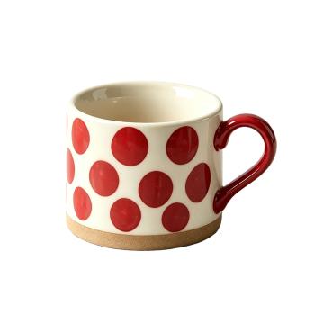 Muxing Keramik Kaffeebecher mit Henkel, Tasse, Trinkbecher, Teetasse, Cappuccinotasse, Kaffeetasse, Retro Becher 450ML