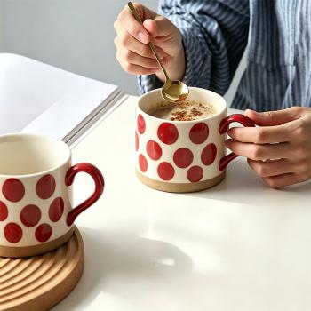 Muxing Keramik Kaffeebecher mit Henkel, Tasse, Trinkbecher, Teetasse, Cappuccinotasse, Kaffeetasse, Retro Becher 450ML