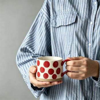 Muxing Keramik Kaffeebecher mit Henkel, Tasse, Trinkbecher, Teetasse, Cappuccinotasse, Kaffeetasse, Retro Becher 450ML
