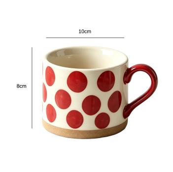 Muxing Keramik Kaffeebecher mit Henkel, Tasse, Trinkbecher, Teetasse, Cappuccinotasse, Kaffeetasse, Retro Becher 450ML