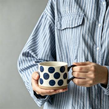 Muxing Keramik Kaffeebecher mit Henkel, Tasse, Trinkbecher, Teetasse, Cappuccinotasse, Kaffeetasse, Retro Becher 450ML