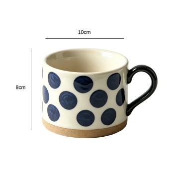 Muxing Keramik Kaffeebecher mit Henkel, Tasse, Trinkbecher, Teetasse, Cappuccinotasse, Kaffeetasse, Retro Becher 450ML