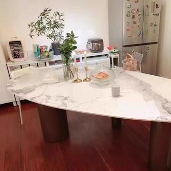 360Home ovaler Tisch Esstisch Platte aus Keramik Edelstahl Tischbeine