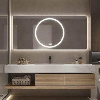 Preview: Muxing Waschbecken mit schublade Ablage Waschtisch LED Spiegel Badezimmerspüle 【RW2032-K】