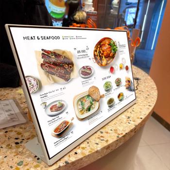 MuXing Digital Signage Bildschirm Full HD, Fernsteuerung, Zeitsteuerung, Smart Split-Screen, Gewerbliche Nutzung 23.8 Zoll Tischwerbemonitor /GGJ23Z/
