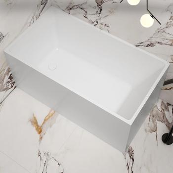 Muxing Badewanne, Badewanne für Zuhause, Quadratische Badewanne, Acrylbadewanne, Wandbadewanne, Badewanne für kleine Wohnungen 100 x 70 x 60 cm