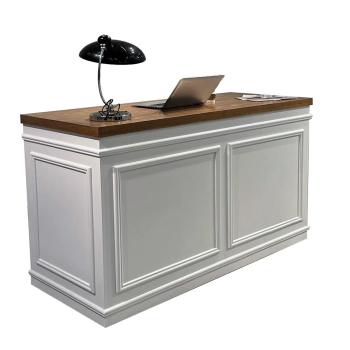 Muxing Empfangstisch Kasse Theke Restaurant Kasse Verkaufstisch Ladentisch Weiß 【FXBG】