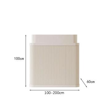 MuXing Kleine Bartheke, Empfangstresen, Rezeptionstheke, Tresen mit vertikaler Streifenstruktur Cremeweiß【mise】