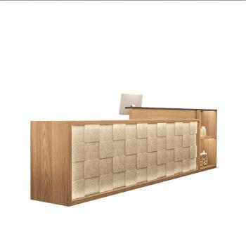 MuXing Bartisch Tresen Theke Empfang Servicebereich Empfangstheke Kassentheke Kasse LED-Bartheke Maßgefertigte Bartheke Braun