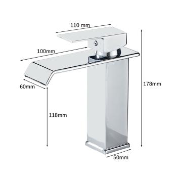 Preview: Muxing Wasserhahn, Waschtischarmatur, Unterbauarmatur, Keramikventil-Armatur, galvanisierte Armatur, Badarmatur
