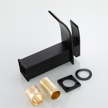 Muxing Wasserhahn, Schwarze Wasserhahn, Unterbau-Waschtischarmatur, Edelstahlarmatur, Spritzschutzarmatur