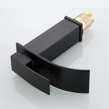 Muxing Wasserhahn, Schwarze Wasserhahn, Unterbau-Waschtischarmatur, Edelstahlarmatur, Spritzschutzarmatur