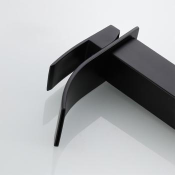 Muxing Wasserhahn, Schwarze Wasserhahn, Unterbau-Waschtischarmatur, Edelstahlarmatur, Spritzschutzarmatur