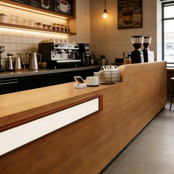 Preview: MuXing Empfangstheke, Theke, Kaffeetheke, Tresen, Servicetheke, Rezeptionstheke, Maßgefertigte Bartheke