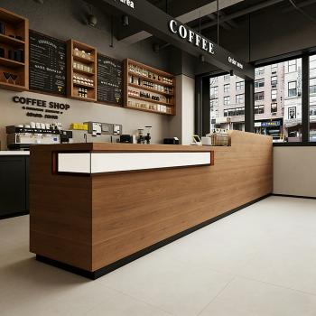 Preview: MuXing Empfangstheke, Theke, Kaffeetheke, Tresen, Servicetheke, Rezeptionstheke, Maßgefertigte Bartheke