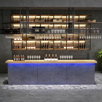 Preview: Muxing Kaffeebar, Theke, Tresen, Barbereich, Empfangstheke, Bar mit Ambientebeleuchtung, Maßgeschneiderte Bar /YSLMBT/