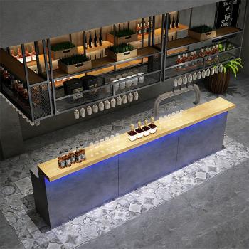 Preview: Muxing Kaffeebar, Theke, Tresen, Barbereich, Empfangstheke, Bar mit Ambientebeleuchtung, Maßgeschneiderte Bar /YSLMBT/