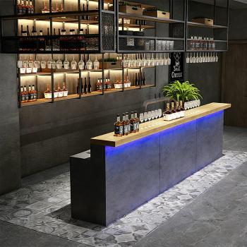 Preview: Muxing Kaffeebar, Theke, Tresen, Barbereich, Empfangstheke, Bar mit Ambientebeleuchtung, Maßgeschneiderte Bar /YSLMBT/