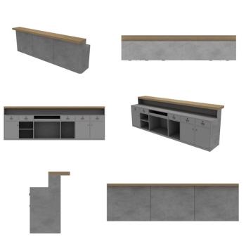 Muxing Kaffeebar, Theke, Tresen, Barbereich, Empfangstheke, Bar mit Ambientebeleuchtung, Maßgeschneiderte Bar /YSLMBT/