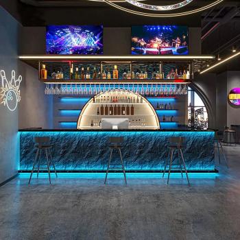 Muxing Bartheke Theke für Bar Café Empfangstheke Tresen Restaurant Rezeptionstheke Kasse Verkaufstheke Gastronomie Möbel Schwarz【HWHS】