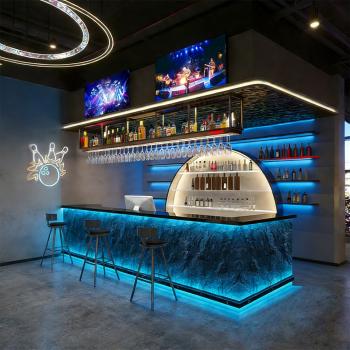 Preview: Muxing Bartheke Theke für Bar Café Empfangstheke Tresen Restaurant Rezeptionstheke Kasse Verkaufstheke Gastronomie Möbel Schwarz【HWHS】