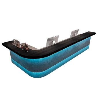 Muxing Eckbartresen Bar Theke Schanktheke Empfangstresen  Industriestil-Bar Maßanfertigung Bartisch 200*60*100cm 【LGSN 200】