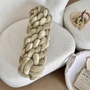 Muxing Dekokissen  Schlafzimmerkissen  Zopfmuster-Dekokissen  Sofakissen  Dekoratives Dekokissen  17 x 17 x 50 cm