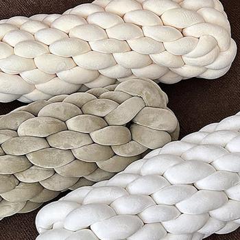 Muxing Dekokissen  Schlafzimmerkissen  Zopfmuster-Dekokissen  Sofakissen  Dekoratives Dekokissen  17 x 17 x 50 cm