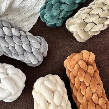 Muxing Dekokissen  Schlafzimmerkissen  Zopfmuster-Dekokissen  Sofakissen  Dekoratives Dekokissen  17 x 17 x 50 cm