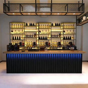 Preview: Muxing Theke Maßanfertigung Kasse Großer Kassentisch Bartheke Bartisch Bar Empfangstheke Schwarz【HCTG】