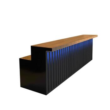 Muxing Theke Maßanfertigung Kasse Großer Kassentisch Bartheke Bartisch Bar Empfangstheke Schwarz【HCTG】