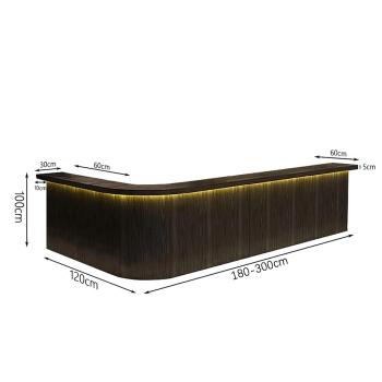 MuXing Empfangstheke, runde Ecke, Restauranttheke, Moderne schwarze Bartheke mit abgerundeter Ecke,schwarz