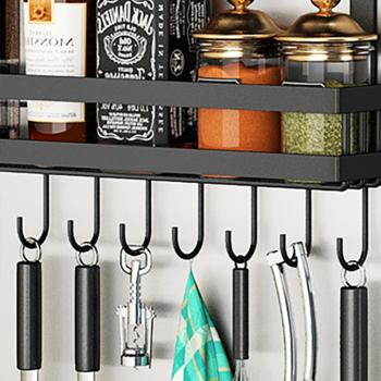 Muxing Kühlschrank Regal Küchenregal Organizer Hängeregal Küche Gewürzregal Küche Schwarz