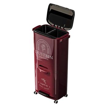 MuXing Mobiler Mülleimer mit 3 Ebenen, Großer Haushaltsmülleimer, Abfalltrennung, Hoher Kunststoffabfalleimer 43 × 29.5 × 82.5 cm