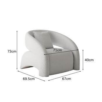 MuXing Weißer Einzelsessel Loungesessel Sessel sofa ohne Kissen 【ZH-8122】