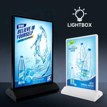 Muxing Doppelseitige LED-Leuchtbox, beleuchtetes Werbedisplay für Geschäfte und Restaurants mit Netzteil