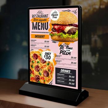 Preview: Muxing Doppelseitige LED-Leuchtbox, beleuchtetes Werbedisplay für Geschäfte und Restaurants mit Netzteil