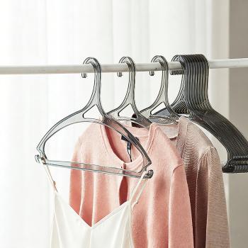 Preview: Muxing 10er Set Kunststoff-Kleiderbügel, transparent, rutschfest, ohne Abdrücke, Rot, 41 x 21,5 cm /TMYJ/