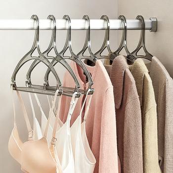 Muxing 10er Set Kunststoff-Kleiderbügel, transparent, rutschfest, ohne Abdrücke, Rot, 41 x 21,5 cm /TMYJ/