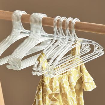 Muxing 10er Set Kunststoff-Kleiderbügel, transparent, rutschfest, ohne Abdrücke, Rot, 41 x 21,5 cm /TMYJ/